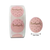 Scrapbooking - Naklejki Ozdobne Okrągłe Handmade With Love 20 Szt - miniaturka - grafika 1