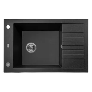 Laveo Zlewozmywak granitowy PIONIER czarny SBR_713T SBR_713T - Zlewozmywaki - miniaturka - grafika 1