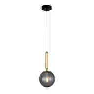 Lampy sufitowe - Italux Loftowa LAMPA wisząca RAVENA szklana OPRAWA zwis kula ball mosiądz przydymiona PND-2324-1 BRO+SG - miniaturka - grafika 1