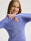 Swetry dla dziewczynek - Reserved - Sweter z wiskozą - niebieski - miniaturka - grafika 1