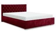 Łóżka - Czerwone welurowe łóżko z pojemnikiem 6 rozmiarów L7-T34 - miniaturka - grafika 1