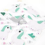 Scrapbooking - Maildor Nalepka maildor, 30-częściowy zestaw-jednorożec, 1 arkusz AE152C - miniaturka - grafika 1