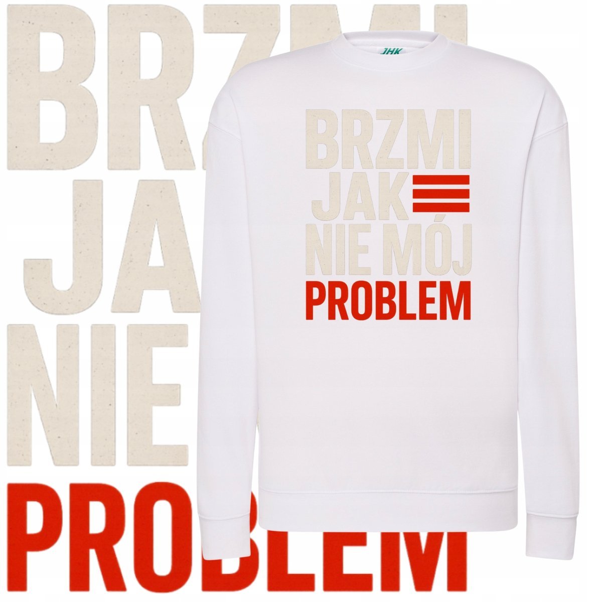 BLUZA DAMSKA DRESOWA MIĘKKA NADRUK BRZMI JAK NIE MÓJ PROBLEM PREZENT S