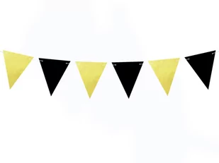 Baner flagi złoto-czarny - 180 cm - 1 szt. - Sylwester - miniaturka - grafika 1