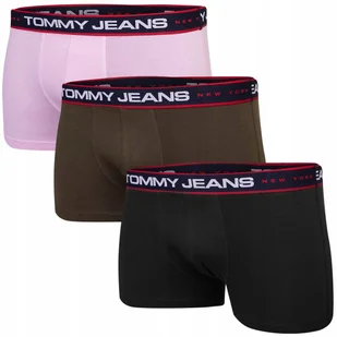 TOMMY HILFIGER BOKSERKI MĘSKIE MAJTKI TRUNK 3P CZARNE/RÓŻOWE/OLIWKOWEr.XL - Majtki męskie - miniaturka - grafika 1