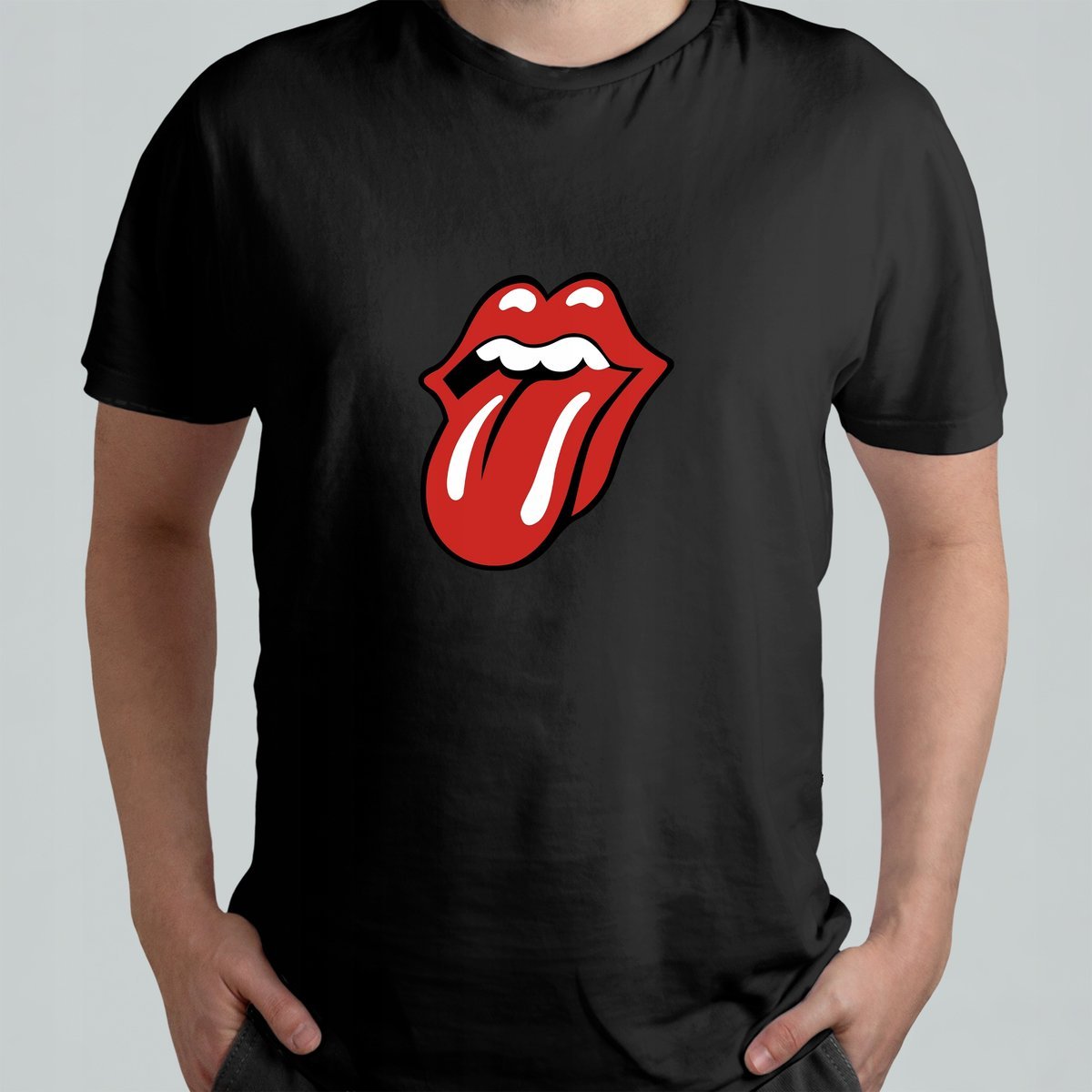 Koszulka Z Nadrukiem T-shirt Rolling Stones Logo Język Napis r. L