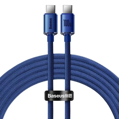 Baseus Crystal Shine Series kabel przewód USB do szybkiego ładowania i transferu danych USB Typ C - USB Typ C 100W 2m niebieski (CAJY000703) CAJY000703