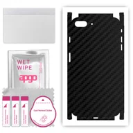 Szkła hartowane na telefon - Folia naklejka skórka strukturalna na TYŁ+BOKI do Apple iPhone 8 Plus -  Carbon Czarny - apgo SKINS - miniaturka - grafika 1