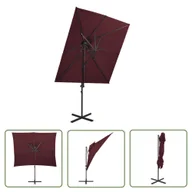 Parasole ogrodowe - The Living Store Parasol wiszący z podwójną czaszą - 250x250 cm - bordowy - Parasol Wiszący - miniaturka - grafika 1