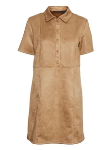 Vero Moda Sukienka w kolorze jasnobrązowym - Sukienki - miniaturka - grafika 1
