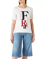 Koszulki i topy damskie - Gerry Weber Damska koszulka z rękawami do łokci Floral GOTS 1/2, jednokolorowa, nadruk z przodu, off-white, 34 - miniaturka - grafika 1