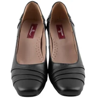 Półbuty damskie - Półbuty Damskie Galowe Buty Czarne Eleganckie Skórzane 41 - miniaturka - grafika 1