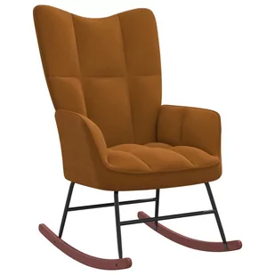 shumee Fotel bujany brązowy tapicerowany aksamitem - Fotele - miniaturka - grafika 1