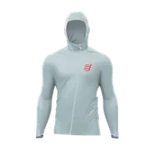 Kurtki męskie - COMPRESSPORT Kurtka biegowa HURRICANE WATERPROOF 10/10 JACKET grey dawn/reflective fluo red - miniaturka - grafika 1