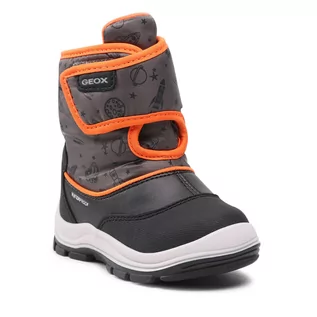 Buty dla dziewczynek - Śniegowce GEOX - B Flanfil B.Wpf A B044HA 050MN C9150 M Black/Fluo Orange - grafika 1