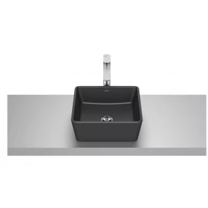ROCA A327B12080 OPTICA Umywalka nablatowa SQUARE CQ 35x35 cm CZARNY MAT - Umywalki - miniaturka - grafika 1