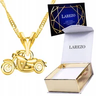 Naszyjniki - Złoty Naszyjnik z Motorem Motocyklem Harley Motocykl Motor Pozłacany 24K - miniaturka - grafika 1