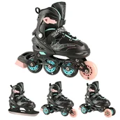 Rolki - NH18192 4w1 CZARNO-RÓŻOWY ROZM.L(39-43) ŁYŻWOROLKI Z WYM. PŁ. HOKEJOWĄ NILS EXTREME - miniaturka - grafika 1