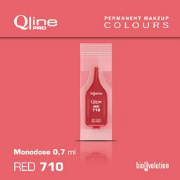 Jednorazowy pigment do makijażu permanentnego ust Bioevolution Red 710 Qline Pro 0,7ml monodose - Pozostałe akcesoria kosmetyczne - miniaturka - grafika 1