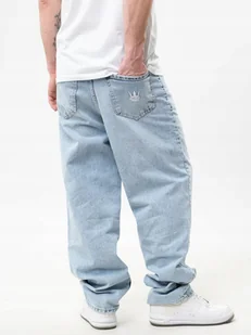 SPODNIE JEANSOWE BAGGY Z Uszkodzeniami Męskie Niebieskie Jigga Wear XXL - Spodnie męskie - miniaturka - grafika 1