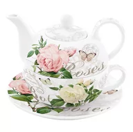 Filiżanki - Nuova R2S Easy life PORCELANOWA FILIŻANKA I CZAJNICZEK DO HERBATY - TEA 4 ONE - Róże - Jardin Botanique (104 JARB) 104 JARB - miniaturka - grafika 1