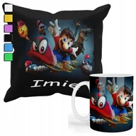 Gadżety dla niej i dla niego - ZESTAW KUBEK + POSZEWKA Z NADRUKIEM-DLA FANA PREZENT SUPER MARIO GRY +IMIĘ - miniaturka - grafika 1