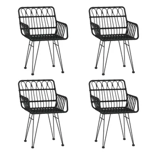 5-częściowy zestaw mebli ogrodowych, czarny, polirattan - Meble ogrodowe - miniaturka - grafika 5