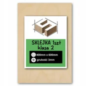 Dekoratorstwo - SKLEJKA 3mm FORMATKA DO LASERA CNC GRAWER 40x60cm 400x600mm KLASA 2 1 SZT - miniaturka - grafika 1