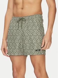 Calvin Klein Swimwear Szorty kąpielowe KM0KM01120 Zielony Regular Fit - Kąpielówki męskie - miniaturka - grafika 1