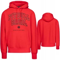 Bluzy męskie - PITBULL WEST COAST MĘSKA BLUZA Z KAPTUREM SO CAL CZERWONA 3XL - miniaturka - grafika 1