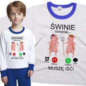 Piżamy dla dziewczynek - Piżama dziecięca Muszę Iść Świnie Dzwonią 110/116 - VoloDonum - miniaturka - grafika 1