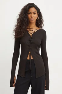 Patrizia Pepe sweter damski kolor czarny lekki 8K0207 K1QZA - Swetry damskie - miniaturka - grafika 1