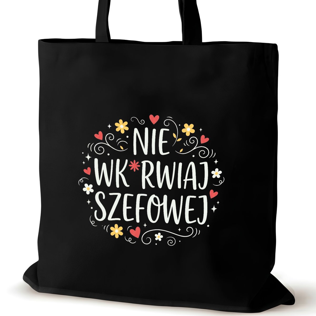 Torba bawełniana dla VIRAL czarna na ramię walentynki biura śmieszna