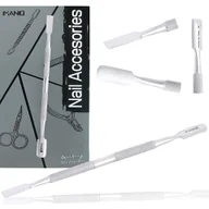 Akcesoria do paznokci - Radełko dwustronne kopytko dłutko pusher ostre do stylizacji skórek manicure pedicure salon SPA stal nierdzewna srebrne - miniaturka - grafika 1