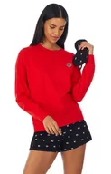 Piżamy damskie - DKNY bawełniana piżama damska z długim rękawem i krótkimi nogawkami YI2522590, Kolor czarny-wzór, Rozmiar XS, DKNY - Intymna - miniaturka - grafika 1
