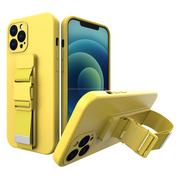 Etui i futerały do telefonów - Hurtel Rope case żelowe etui ze smyczą łańcuszkiem torebka smycz Samsung Galaxy A22 4G żółty - miniaturka - grafika 1