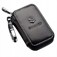 Etui na klucze - SKÓRZANE ETUI na klucze SUZUKI logo KLUCZYK samochodowy ELEGANCKI brelok - miniaturka - grafika 1