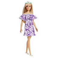 Sukienki i spódniczki dla dziewczynek - Barbie Loves the Ocean Lalka Fioletowa sukienka z plastiku z recyklingu GRB36 - miniaturka - grafika 1