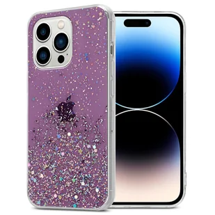 Etui Cadorabo do Apple iPhone 14 PRO Etui ochronne w kolorze fioletowym Etui na telefon komórkowy Etui TPU Etui z brokatem Etui z brokatem - Etui i futerały do telefonów - miniaturka - grafika 1
