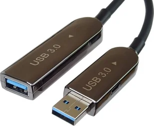 Kabel USB PremiumCord USB-A - USB-A 10 m Czarny ku3fiber10 - Kable USB - miniaturka - grafika 1