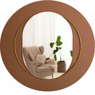 Lustra - Lustro okrągłe owal 60cm złote ścienne metalowa rama - miniaturka - grafika 1