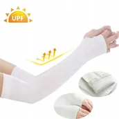 Pozostała odzież dla rowerzystów - RĘKAWKI ROWEROWE SIATKÓWKA BIEGANIE ROWER PRZECIWSŁONECZN BIAŁY - miniaturka - grafika 1