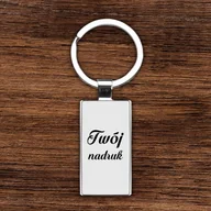 Breloczki dla dzieci - Dwustronny brelok do kluczy kwadratowy - z Twoim nadrukiem - srebrny - miniaturka - grafika 1