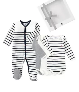 Śpiochy dla niemowląt - Petit Bateau Niemowlęta chłopięca piżama A08SM Sleep Well i 3 body, wariant 1, 3 miesiące, wariant 1, 3 miesi?cy - grafika 1