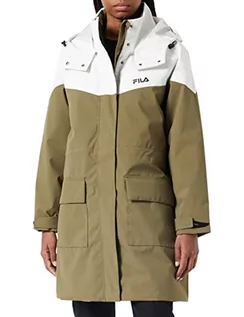 Kurtki damskie - FILA Damska kurtka Turcina Light Parka Padded, Burnt Olive-Egret, L - grafika 1