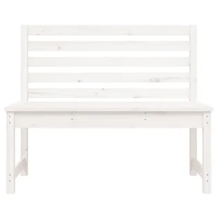 Ławka ogrodowa, biała, 109 cm, lite drewno sosnowe Lumarko - Ławki ogrodowe - miniaturka - grafika 5