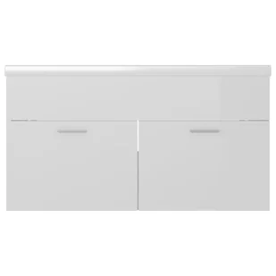 Lumarko Szafka z wbudowaną umywalką, biała, wysoki połysk, płyta - Szafki łazienkowe - miniaturka - grafika 8