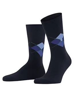 Burlington Mężczyźni Skarpety Multi King M SO Organiczna Bawełna z wzorem 1 Para, Niebieski (Marine 6120), 40-46 - Skarpetki damskie - miniaturka - grafika 1