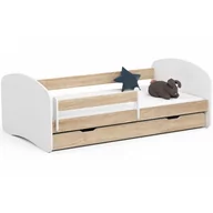 Łóżka dla dzieci i młodzieży - Łóżko dziecięce 180x90 AKORD SMILE z materacem i szufladą 100 cm - 1 szuflada, kolor Dąb Sonoma, mat - 100x184x70 cm - miniaturka - grafika 1