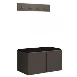 Garderoba szafka na buty meble do przedpokoju z panelami tapicerowanymi ORION 6 dąb artisan biały grafit - Meble do przedpokoju - miniaturka - grafika 1